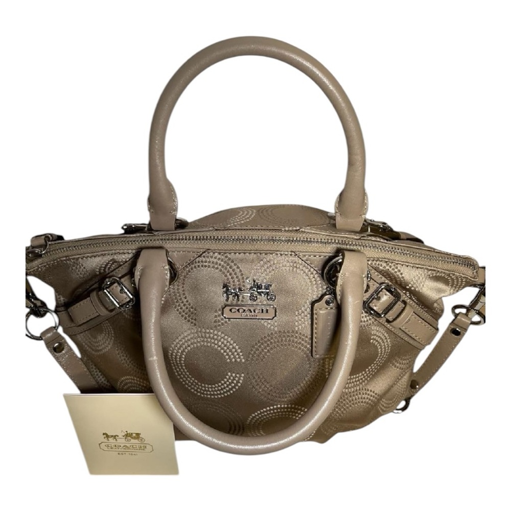 Coach Madison Embossed Op Art Sophia Satchel Shoulder Bag – Metallic C Print - Picture 7 of 11